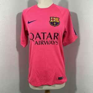 Nike Dri Fit Jersey Shirt Mens S Pink Football Soccer FC‎ Barcelona